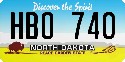 ND license plate HBO740