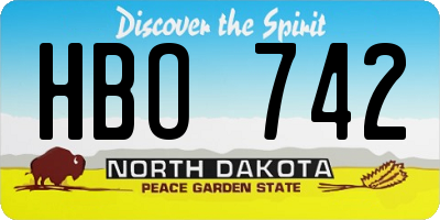 ND license plate HBO742