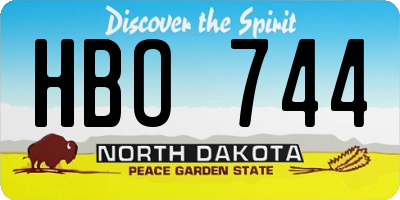 ND license plate HBO744