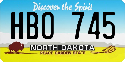ND license plate HBO745