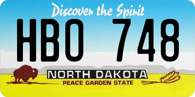 ND license plate HBO748