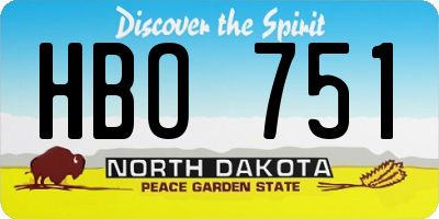 ND license plate HBO751