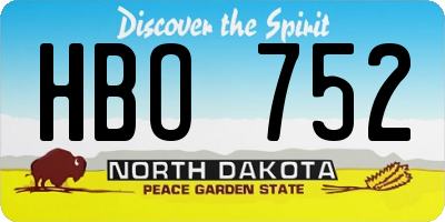 ND license plate HBO752