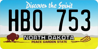 ND license plate HBO753