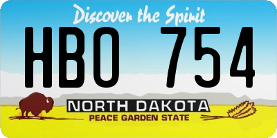 ND license plate HBO754