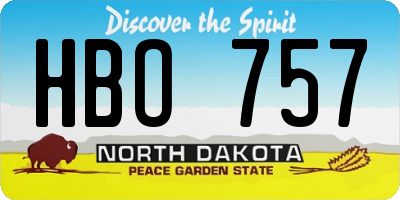 ND license plate HBO757