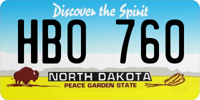 ND license plate HBO760