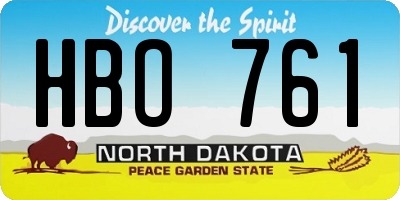 ND license plate HBO761