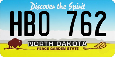 ND license plate HBO762