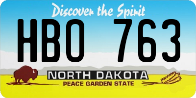 ND license plate HBO763