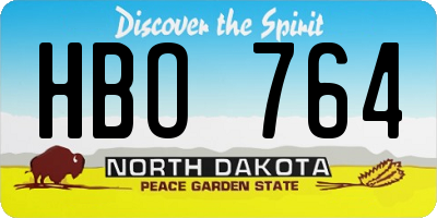 ND license plate HBO764