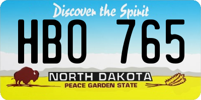 ND license plate HBO765