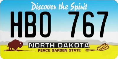 ND license plate HBO767