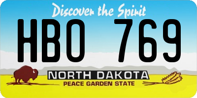 ND license plate HBO769