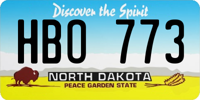 ND license plate HBO773
