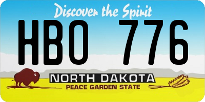 ND license plate HBO776