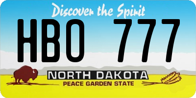 ND license plate HBO777