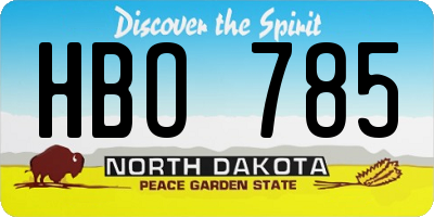 ND license plate HBO785