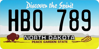 ND license plate HBO789