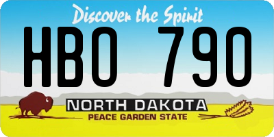 ND license plate HBO790