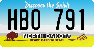 ND license plate HBO791