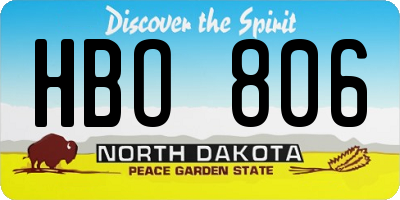 ND license plate HBO806