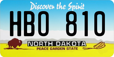 ND license plate HBO810