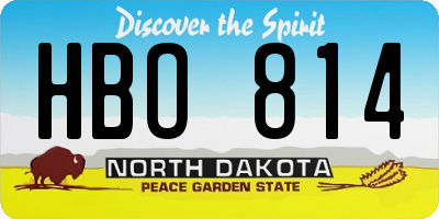 ND license plate HBO814