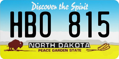 ND license plate HBO815