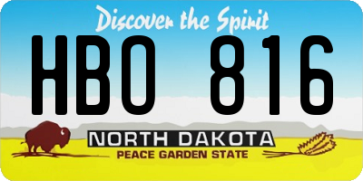 ND license plate HBO816