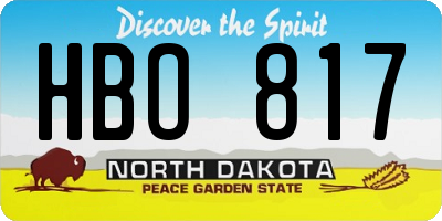 ND license plate HBO817