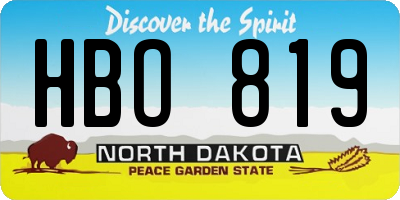 ND license plate HBO819