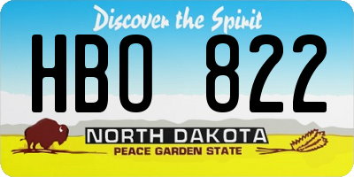 ND license plate HBO822