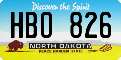 ND license plate HBO826