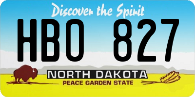 ND license plate HBO827