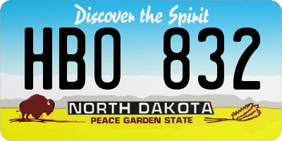 ND license plate HBO832