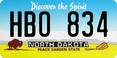 ND license plate HBO834