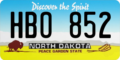 ND license plate HBO852