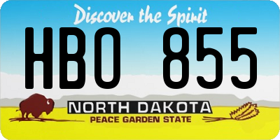 ND license plate HBO855