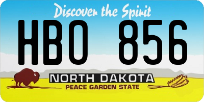 ND license plate HBO856