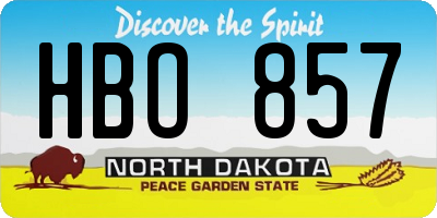 ND license plate HBO857