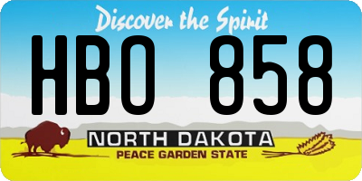 ND license plate HBO858