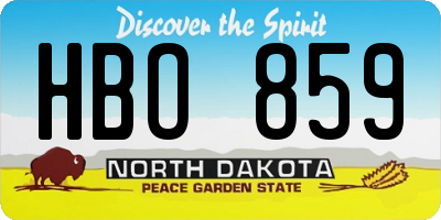 ND license plate HBO859