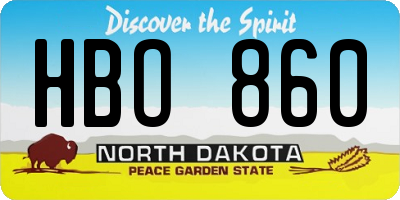 ND license plate HBO860