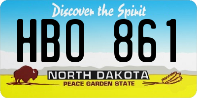 ND license plate HBO861