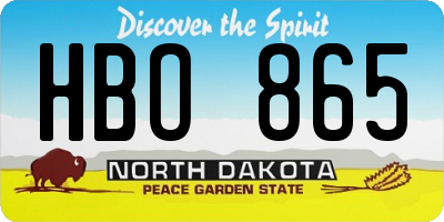 ND license plate HBO865