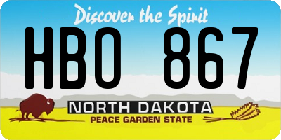 ND license plate HBO867