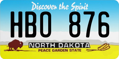 ND license plate HBO876