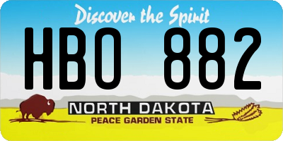 ND license plate HBO882
