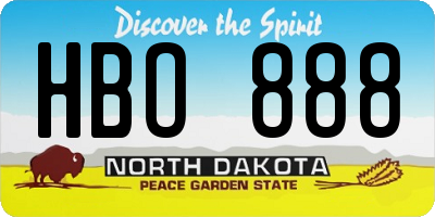 ND license plate HBO888